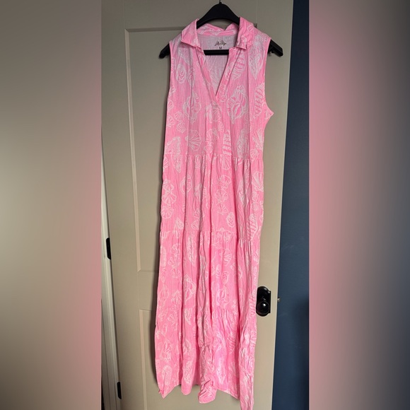 Lilly Pulitzer Pink and White Maxi Dress - Picture 2 of 4
